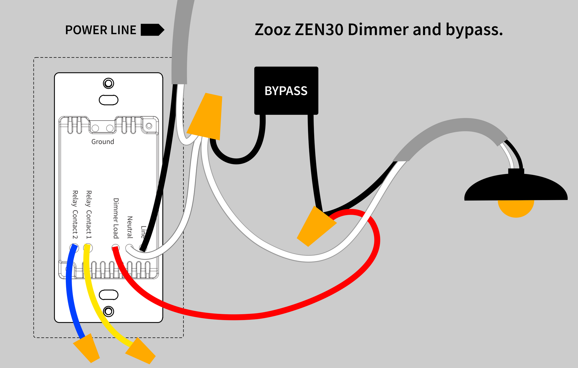 Zooz Bypass Accessory for Smart Dimmers Wiring Diagram for Zooz Double Switch ZEN30