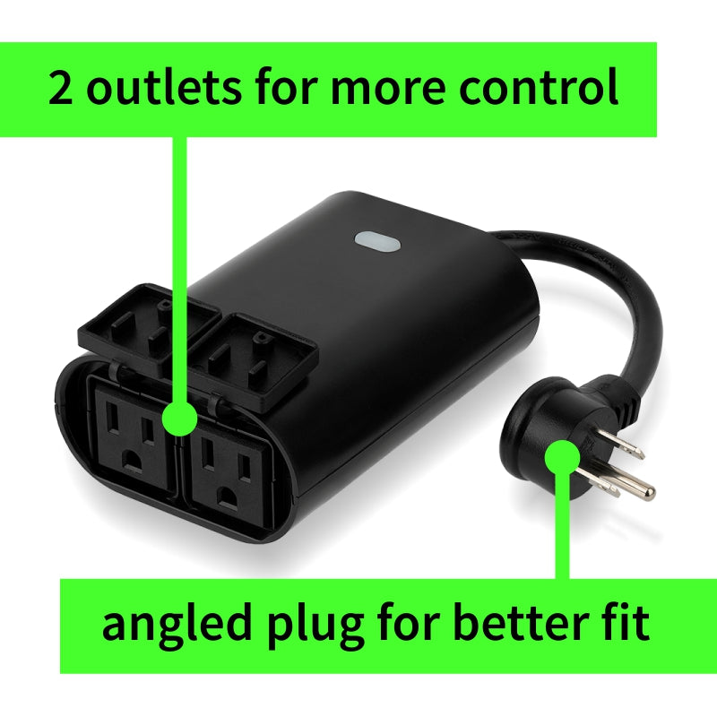 Zooz 700 Series Z-Wave Plus Outdoor Double Plug ZEN14 2 outlets and angled plug for better value