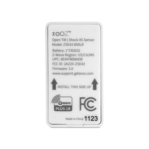 Zooz 800 Series Z-Wave Long Range XS Tilt | Shock Sensor ZSE43 800LR Back Cover View