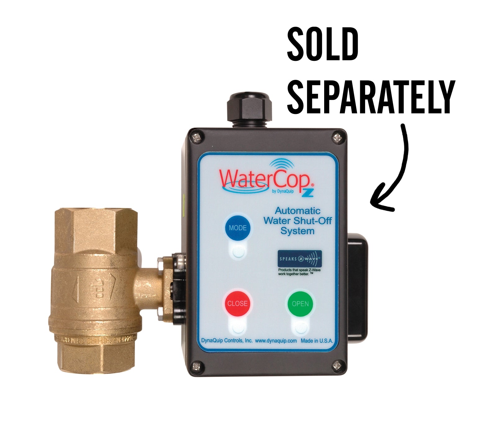 WaterCop Water Shut-Off Valve with a Z-Wave Motor Actuator