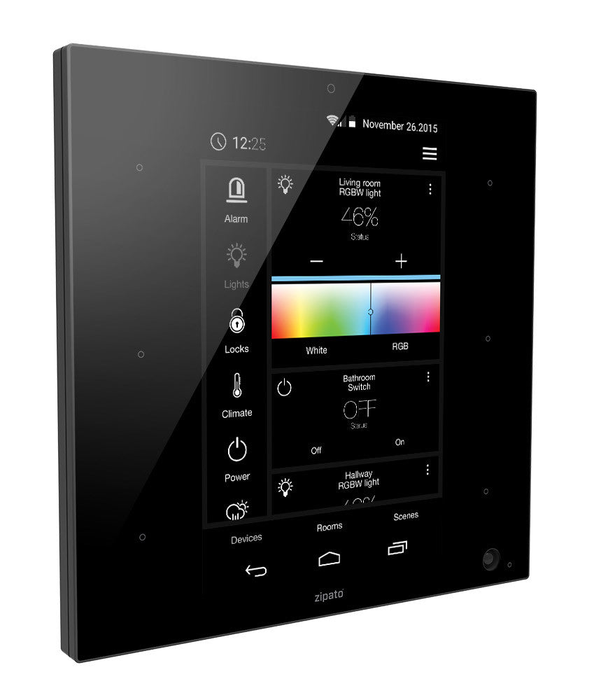 Zipato ZipaTile Z-Wave Plus Home Automation Controller ZT.ZWUS, black, side view